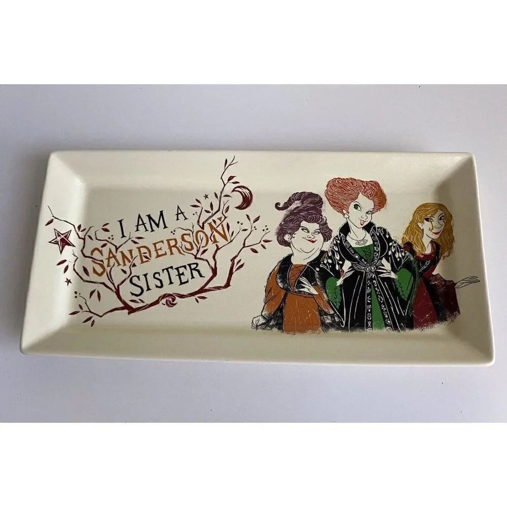 Disney Hocus Pocus  ‘I AM A SANDERSON SISTER” Halloween Ceramic Tray NEW‎